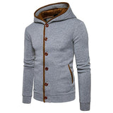 Stylish Hooded Fitted Single Breasted Men Hoodies