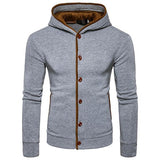 Stylish Hooded Fitted Single Breasted Men Hoodies
