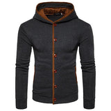 Stylish Hooded Fitted Single Breasted Men Hoodies