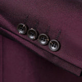 Long Sleeve Contrast Color Fitted Men Suit
