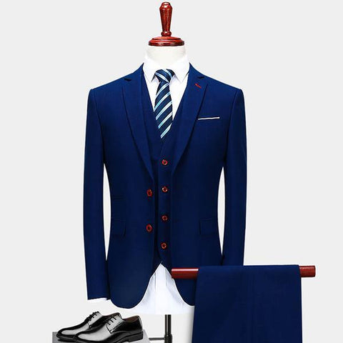Single Breasted Fitted Business Men Suit