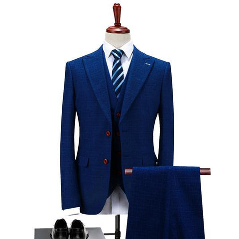 Fashion Fitted Trim Collar Single Breasted Men Suit