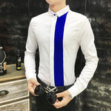 Autumn Color Match Lapel Long Sleeve Shirt