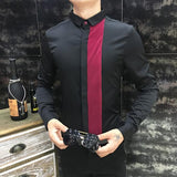 Autumn Color Match Lapel Long Sleeve Shirt