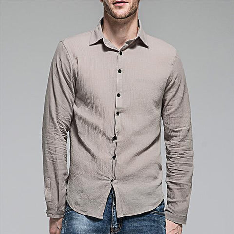 Autumn Solid Lapel Single Breasted Loose Shirt