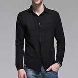 Autumn Solid Lapel Single Breasted Loose Shirt