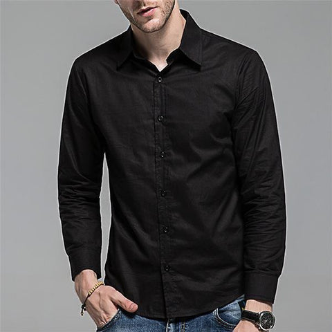 Stylish Solid Easy Match Lapel Long Sleeve Shirt