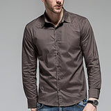 Stylish Solid Easy Match Lapel Long Sleeve Shirt