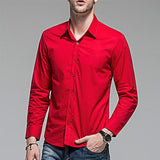 Stylish Solid Easy Match Lapel Long Sleeve Shirt