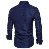 Dot Printed Lapel Easy Match Men Shirt