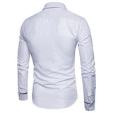 Dot Printed Lapel Easy Match Men Shirt