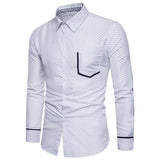 Dot Printed Lapel Easy Match Men Shirt