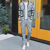 Color Hooded Long Pant Men Suit