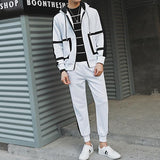 Color Hooded Long Pant Men Suit