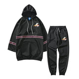 Chic Contrast Color Hooded Embroidery Men Suit
