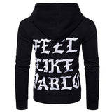 Hip-Hop Letter Printed Personality Zipper Men Hoodies