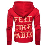 Hip-Hop Letter Printed Personality Zipper Men Hoodies