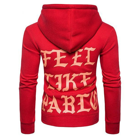 Hip-Hop Letter Printed Personality Zipper Men Hoodies