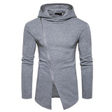 Street Style Inclined Zipper Hooded Fitted Hoodies