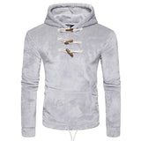Euro Horns Button Pullover Coral Velvet Men Hoodies