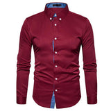 Solid Lapel Single Breasted Fitted Shirt