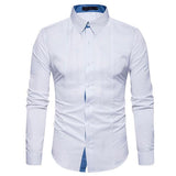 Solid Lapel Single Breasted Fitted Shirt