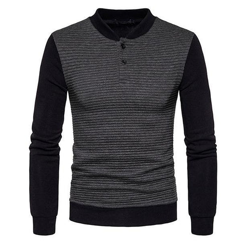Stylish Color Match Stand Neck Pullover Hoodies