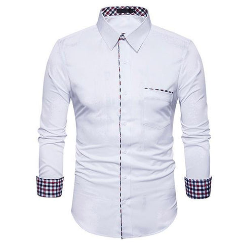 Plaid Fringe Lapel Long Sleeve Shirt