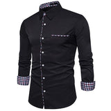 Plaid Fringe Lapel Long Sleeve Shirt