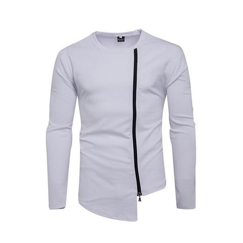 Fashion Stand Neck Asymmetrical Zipper Up Hoodies