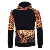 Stylish Personality Leopard Printed Hooded Men Hoodies