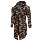 Camouflage Printed Hooded Sporty Men Long Hoodies