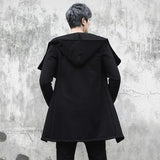 Stage Style Zipper Design Hooded Asymmetrical Hoodies