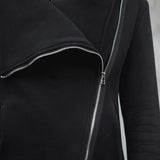 Stage Style Zipper Design Hooded Asymmetrical Hoodies
