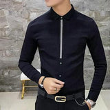 Solid Simple Design Fitted Long Sleeve Youthful Shirt